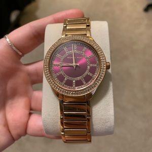 Michael Kors Kerry Burgundy Rose Gold watch